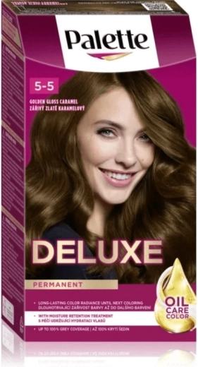 Palette Deluxe 5-5 Lśniący Złoty Karmel 50 ml – trwała farba do włosów