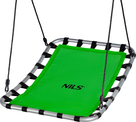 Prostokątna huśtawka typu bocianie gniazdo NILS Camp zielona