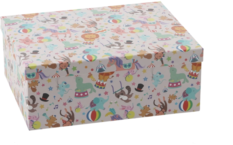 Pudełko prezentowe Kolorowe Zwierzęta 31 × 24,5 × 12 cm - 1 sztuka