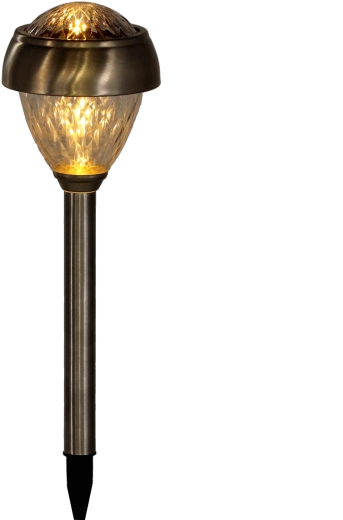 Solarna lampa ogrodowa LEYA, ciepłe białe światło, stal nierdzewna, 38 cm