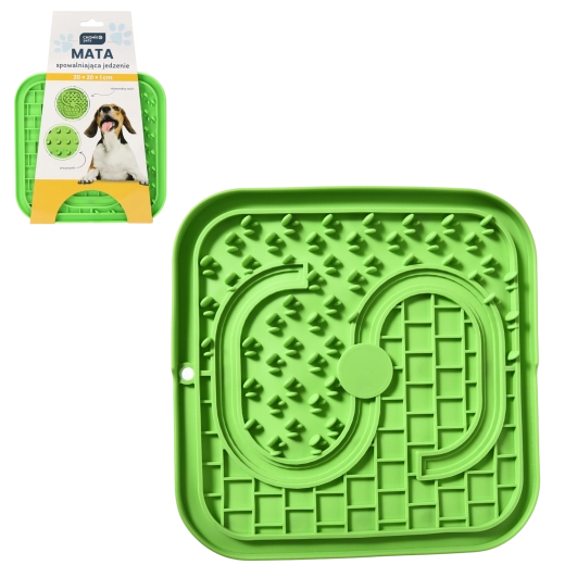 Miska spowalniająca dla psów i kotów 20 × 20 × 1 cm zielona