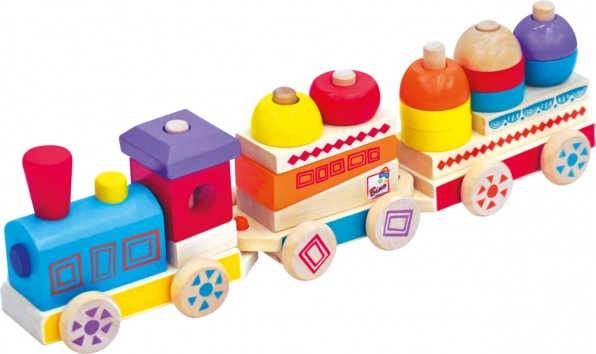 Bino Kolorowy drewniany pociąg MAXI