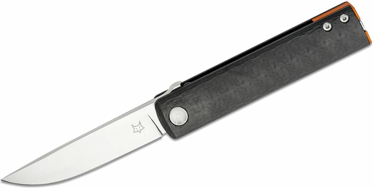 Fox Knives FX-543 CFO Chnops nóż składany 7,5 cm, czarny/pomarańczowy, włókno węglowe