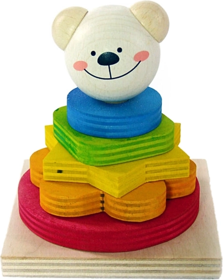 Nakładane kolorowe kształty – miś Timi