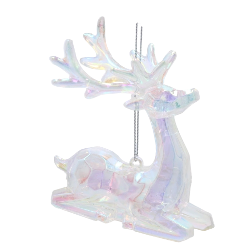 Świąteczna ozdoba renifer z perłowym połyskiem CHOMIK 8 × 9 cm