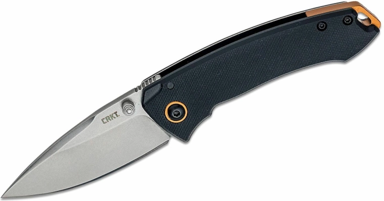 CRKT Tuna Compact srebrny nóż kieszonkowy 6,9 cm Stonewash, czarne G10