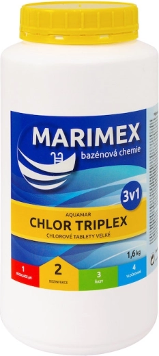 Marimex Chlor Triplex 1,6 kg – wielofunkcyjne tabletki do basenu