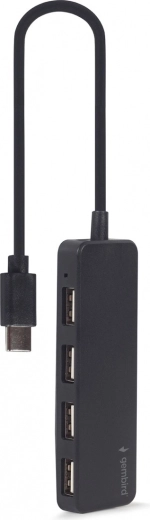Hub USB-C 4‑portowy, czarny