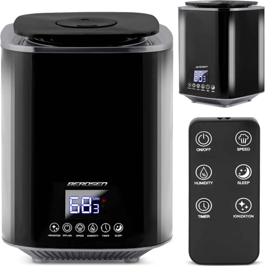 Ultradźwiękowy nawilżacz powietrza BERDSEN z jonizacją i aromaterapią, czarny
