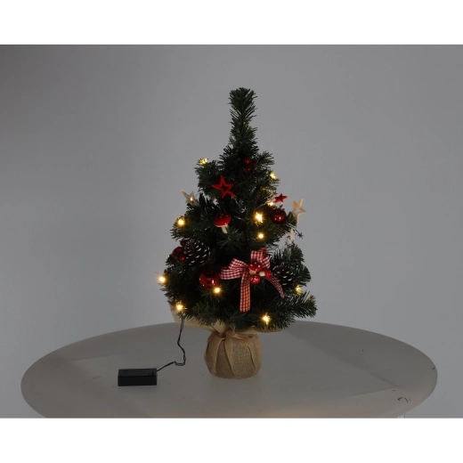 Dekoracja bożonarodzeniowa Choinka Bożonarodzeniowa – świecąca choinka 50 cm, 20 LED, czerwono-biała
