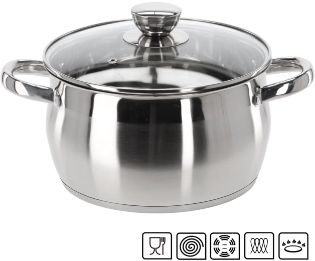 Garnek ze stali nierdzewnej z pokrywką Belly 4 l 22 cm