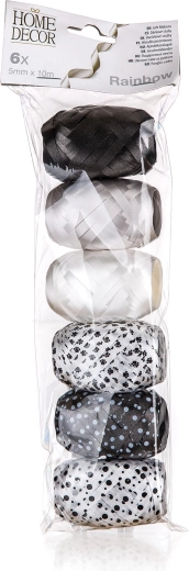 Zestaw wstążek do pakowania RAINBOW, 10 m, mix kolorów, 6 szt.