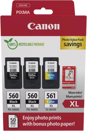Canon PG-560XL x2 / CL-561XL Zestaw Photo Value z papierem fotograficznym