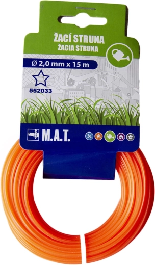 Zapasowa żyłka do podkaszarki 2,0 mm gwiazda, 15 m, ciemnopomarańczowa