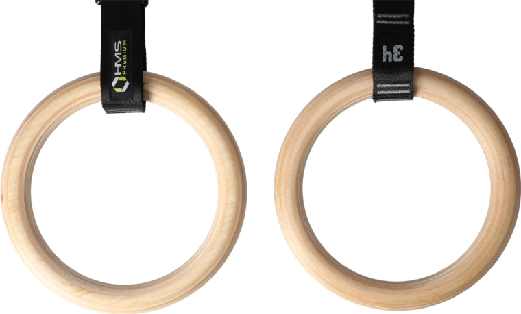 Drewniane kółka gimnastyczne HMS Premium TX08 z numerowanymi pasami