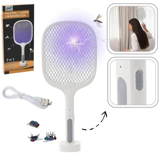 Elektryczna łapka na owady 2w1 z lampą UV i USB‑C