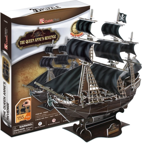 CubicFun puzzle 3D piracki statek Queen Anne's Revenge – 180 elementów