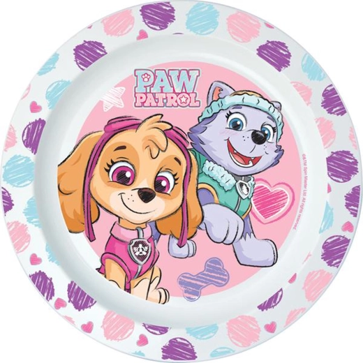 Plastowy talerz Paw Patrol 22 cm różowy