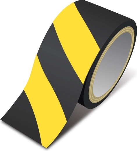 Żółto-czarna ostrzegawcza taśma samoprzylepna 50 mm x 33 m