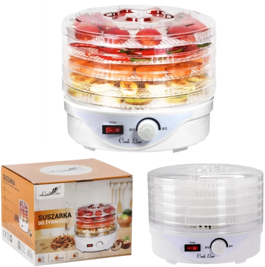 Suszarka do żywności 5-poziomowa 250 W, średnica 24 cm - 1 sztuka