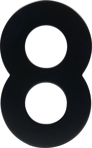 Numer domu 8, 95 mm, stal nierdzewna, czarny mat