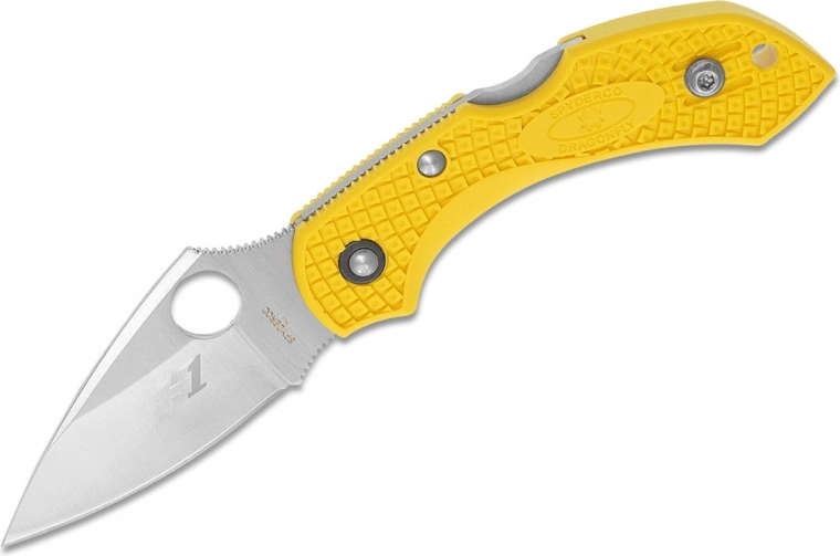 Nóż składany Spyderco Dragonfly 2 Salt Lightweight, gładkie ostrze, 5,7 cm, żółty FRN