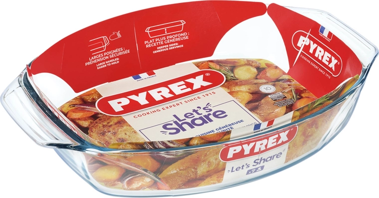 Owalne naczynie żaroodporne PYREX 38 × 27 cm z szkła borokrzemowego