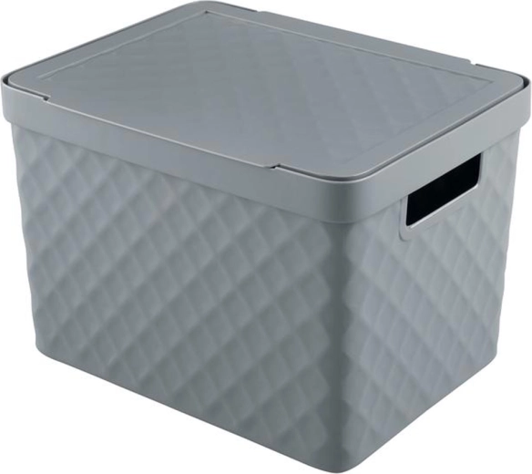 Plastikowy koszyk do przechowywania z pokrywką HEIDRUN Diamond 36 × 27 × 23 cm