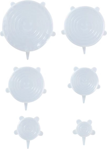 Elastyczne silikonowe pokrywki ALPINA, zestaw 6 sztuk, mix rozmiarów