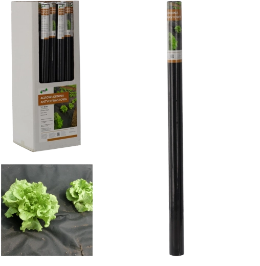Agrowłóknina przeciw chwastom 1 × 10 m czarna 50 g/m²