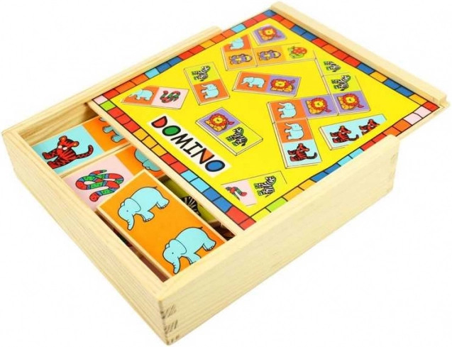 Bigjigs Toys drewniane domino ze zwierzątkami