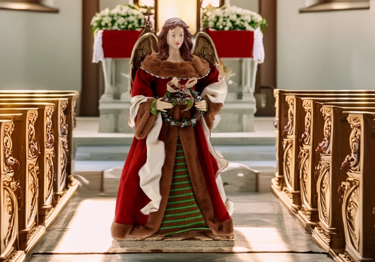 Świąteczna figurka anioła 90 cm do szopki i na choinkę