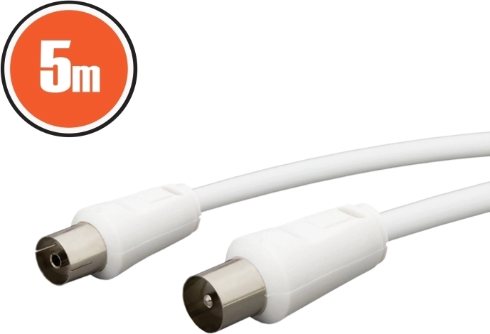Kabel koncentryczny 5 m biały