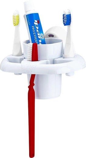 Plastowy uchwyt na szczoteczki do zębów 18 × 16,5 × 9 cm
