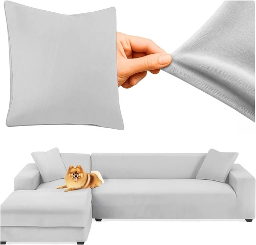 Jasnoszary elastyczny ochronny pokrowiec na sofę RUHHY 145-185 cm