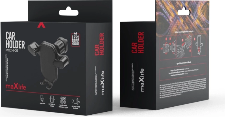 Uchwyt samochodowy na kratkę nawiewu Maxlife MXCH-05, czarny
