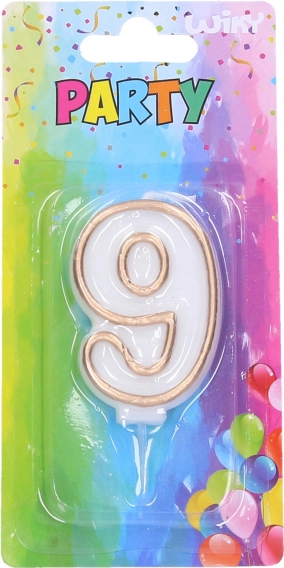 Świeczka imprezowa nr 9 Złota