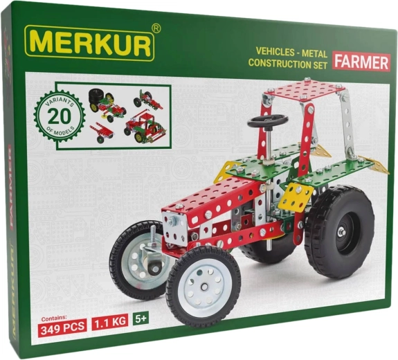 Klocki konstrukcyjne MERKUR Farmer – 20 modeli, 341 elementów
