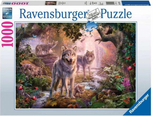 Puzzle 1000 elementów Ravensburger – letnia wilcza rodzina