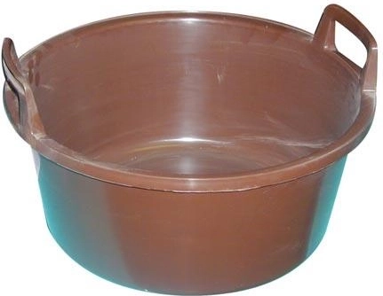 Plastowa miska z uchwytami 43 cm, 15 l, brązowa