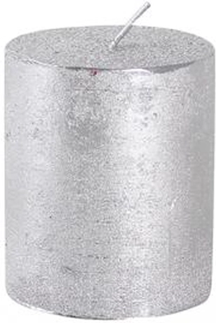 Rustykalna świeca PROVENCE srebrna 7 cm