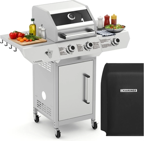 Grill gazowy Kaminer Varen 3.0 2+1 10 kW z żeliwnym rusztem