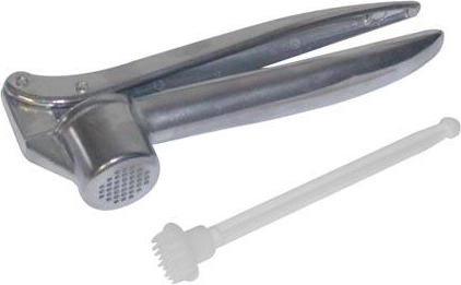Praska do czosnku z plastikowym czyścikiem, 15 cm, metalowa