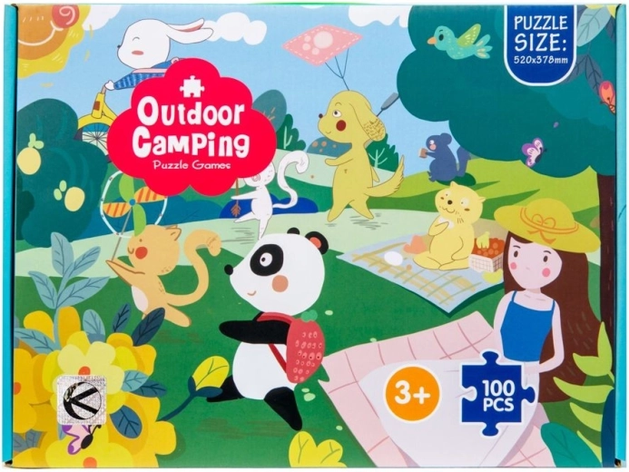 Puzzle dziecięce ze zwierzątkami w parku 100 elementów - 1 sztuka