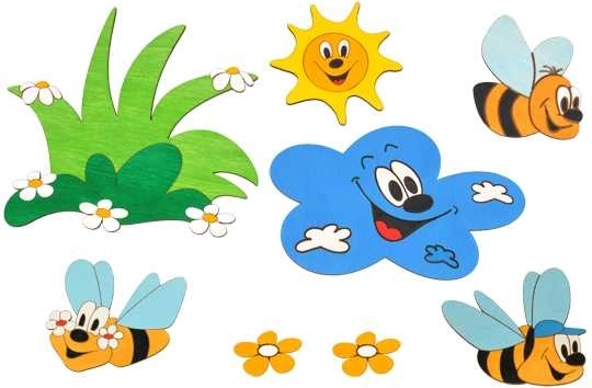 Drewniana dekoracja łąka i pszczółki DoDo