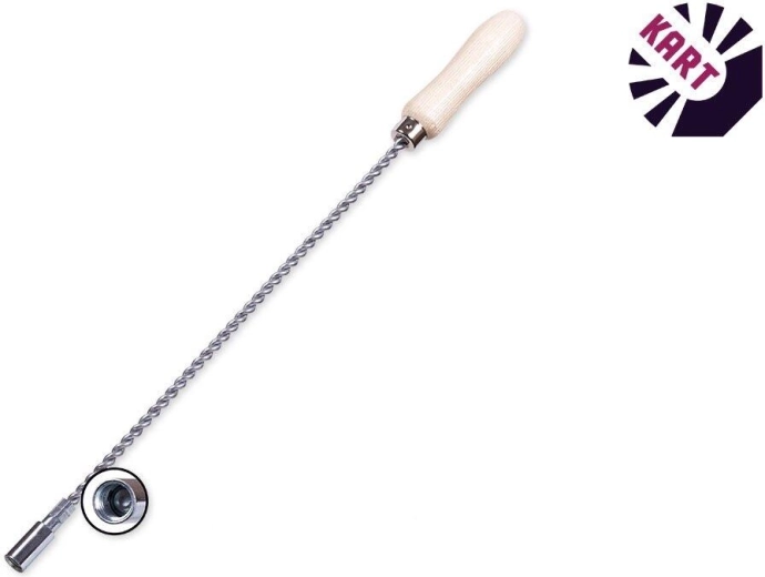 Przedłużka do szczotek rurowych 1 m z M12, ocynkowany drut i drewniana rączka