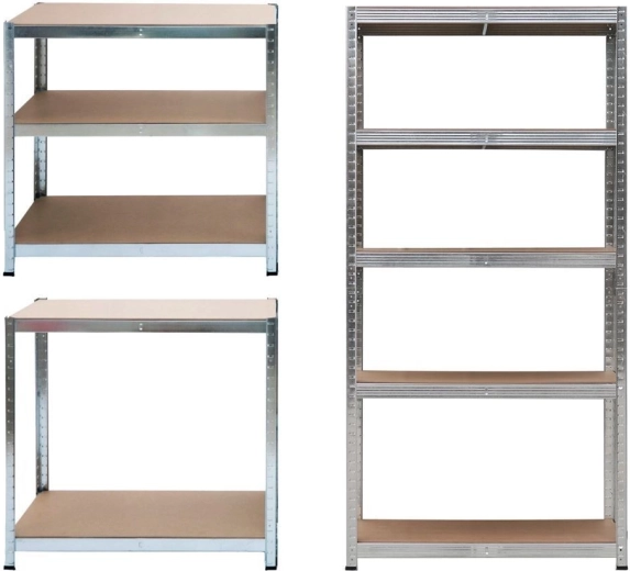 Metalowy regał magazynowy 2w1 z 5 półkami 180 × 90 × 40 cm