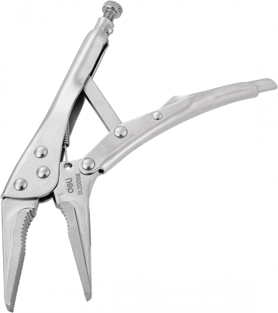 Długie szczypce z zamknięciem Deli Tools srebrne