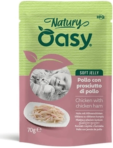 Oasy Soft Jelly kurczak z szynką dla kotów 70 g