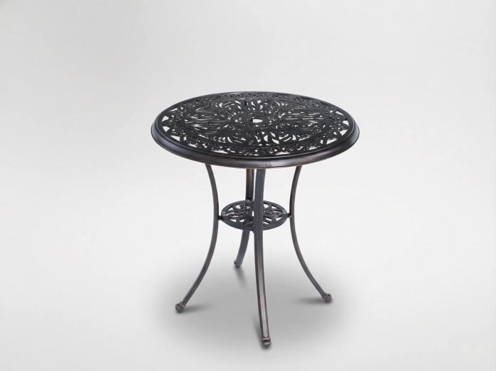 Aluminiowy stół ogrodowy Danbury, antyczny brąz, okrągły Ø68 × 70 cm